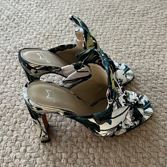 Marc Fisher Women's Tropical Brocade Floral Heeled Sandals - Picture 8 of 13